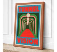 Tunnel Vision Geometric Canvas Wall Art Print 36x24 Inch