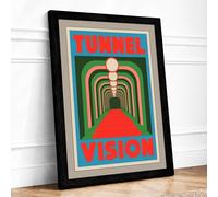 Tunnel Vision Geometric Framed Wall Art Print A2 Black