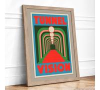 Tunnel Vision Geometric Framed Wall Art Print A3 Oak