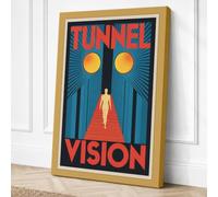 Tunnel Vision Retro Canvas Wall Art Print 36x24 Inch