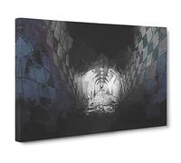 Tunnel Walkway In New York City Canvas Print | Gallery Wrapped 30mm Frame Wall Art | 30x20 inches | Ready to Hang | Abstract Cityscape Picture | Living Room Bedroom Lounge Office