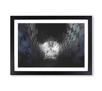 Tunnel Walkway in New York City in Abstract Framed Print | A2 Black Framed Wall Art | Ready to Hang | Abstract Cityscape Picture | Living Room Bedroom Lounge Office