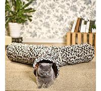 Tunnels Small Animal Tubes & Tunnels Pet Play Tunnel Pet Cat Tunnel Leopard Print Crinkly 3 Ways Fun Tunnel Ball Kitten Play Toy Collapsible Rabbit Toys Cat Products