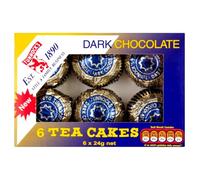 Tunnock's 151363 Dark Chocolate Teacakes 6 Pack 144g, Aluminium, White