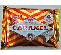 Tunnock's Milk Chocolate Caramel Wafers 4 x 26.5g - Pack of 6