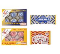 Tunnock's Tea Cakes and Caramel Wafer Biscuits, Dark and Milk Chocolate, Multipack Bundle