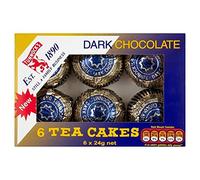 Tunnock's Tea Cakes Dark Chocolate 6 x 24g - Pack of 2