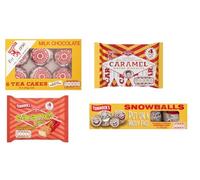 Tunnock's Variety Bundle, Milk Chocolate Tea Cakes, Caramel Wafer Biscuits, Caramel Log, Snowballs