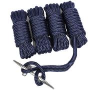 TUNORD 1/2” x 15' Marine-Grade Double-Braided Dock Line with 12” Eyelet.Hi-Performance Boat Rope Mooring Rope Dock Line (4 Pack, Navy Blue)