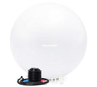 Tunturi Anti Burst Fitness ball with Pump - Yoga ball 65 cm - Pilates ball - Pregnancy ball - 220 kg user weight - Incl Training App - White