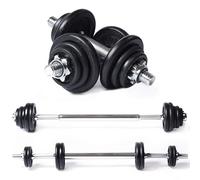 Tunturi Dumbbell Set 20 kg - Barbell with Weights - Non-Slip Handle - Adjustable Cast Iron Dumbbell Set