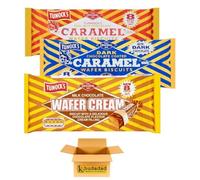 Tunuck Variety Bundle with Chocolate Caramel Wafer Biscuits for Snacking, Sharing, Parties and Gifting (Caramel Wafr Biscuit 8Pack, Dark Chocolate 8 Packs, Milk Chocolate Wafer Cream Biscuit 8 Packs)