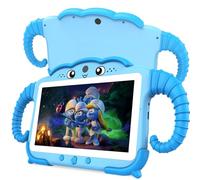 TUNUYEXST 7 Inch Kids Tablet for Toddlers, Children’s Tablet for Kids with Quad Core 32G ROM 128GB Extendable Parental Control, WiFi, Bluetooth, Dual Camera with Silicone Case(Blue)