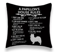 TUNW Papillon Throw Pillows Cushion Cover Decorative Pillowcase, Papillon Gifts, Papillon Decor, Dog Lovers Gifts for Women, Dog Mom Gifts, Dog Decor, Dog Gifts for Women, 18×18 Inch