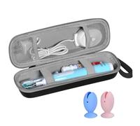TUNYINSH Electric Toothbrush Travel Case for Oral B/Oral-B Pro/Philips Sonicare Electric Toothbrush, Portable Hard Shell Ice Case for Oral B Toothbrush Heads and Accessories, Black Case And 2 Caps, 24