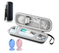 TUNYINSH Travel Case for Oral-B Pro/Phlips Sonicare Electric Toothbrush with 2pcs Toothbrush Heads Cover Cap, Portable Hard Protective Storage Bag with Accessories Storage