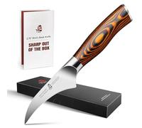 TUO Curved Paring Knife, 7cm/2.75in Bird Beak Peeling Knife for Vegetables and Fruits, Ultra Sharp High Carbon German Steel Blade with Ergonomic Handle, Gift Box-Fiery Phoenix Series