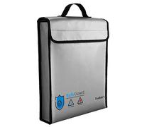 TuoBak's Fireproof Document Bag,Large Capacity Solid Silicone Coated Fireproof Document Box 15.8" x 12.6" x 2.5" with Zipper Closure for Documents Jewelry
