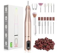 TUOBEO Cordless Nail Drill Electric Rechargeable File Kit, Professional Efile Acrylic Gel Nail Polish Remover Pedicure Manicure Machine Portable Set with 11 Bits 56 Sanding Bands for Salon Home Gold