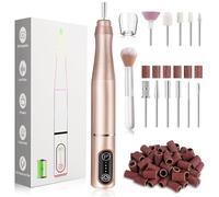 TUOBEO Cordless Nail Drill Electric Rechargeable File Kit, Professional Efile Acrylic Gel Nail Polish Remover Pedicure Manicure Machine Portable Set with 11 Bits 56 Sanding Bands for Salon Home Gold
