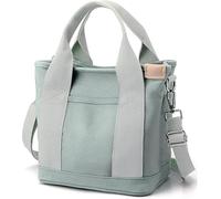 Tuobo Small Tote Bag with Zipper, 2024 Canvas Multi-Pocket Crossbody Bag Shoulder Bag Satchel Hobo Bag Messenger Bag, New Upgrade Green, S