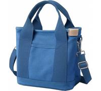 Tuobo Small Tote Bag with Zipper, 2024 Canvas Multi-Pocket Crossbody Bag Shoulder Bag Satchel Hobo Bag Messenger Bag, Demin Blue, S