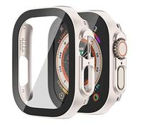 Tuocal 2 Pack Hard PC Case Compatible with Apple Watch Ultra 49mm, Overall PC Case for Men Women Thin Glass Screen Overall Protective Cover for 49mm iWatch, Starlight