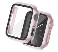 Tuocal 2 Pack Hard PC Case Compatible with iWatch 41mm Series 9 8 7, Overall PC Case for Men Women Thin Glass Screen Overall Protective Cover, Pink