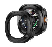 Tuocal 2 Pack Hard PC Case Compatible with Samsung Galaxy Watch Ultra 47mm, Anti-Scratch Anti-Dust Overall Tempered Glass Case for Men Wome Protective Cover for Galaxy Watch Ultra, Black