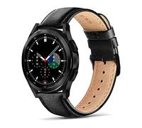 Tuocal 20mm Genuine Leather Strap Compatible for Samsung Galaxy Watch 7/6/5/4 Strap/Watch 6 Classic 43mm 47mm / Watch 5 Pro Band, Leather Replacement Strap for Galaxy Watch 4 Classic Strap