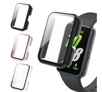 Tuocal 3 Pack PC Case Compatible with Samsung Galaxy Fit 3 Screen Protector, Tempered Glass Thin HD Full Coverage Hard PC Bumper Cases Scratch Resistant Protective Cover for Samsung Galaxy Fit 3