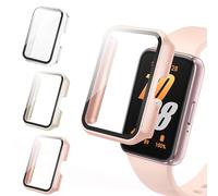 Tuocal 3 Pack PC Case Compatible with Samsung Galaxy Fit 3 Screen Protector, Tempered Glass Thin HD Full Coverage Hard PC Bumper Cases Scratch Resistant Protective Cover for Samsung Galaxy Fit 3