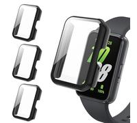 Tuocal 3 Pack PC Case Compatible with Samsung Galaxy Fit 3 Screen Protector, Tempered Glass Thin HD Full Coverage Hard PC Bumper Cases Scratch Resistant Protective Cover for Samsung Galaxy Fit 3
