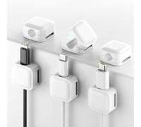 Tuocal 6 Pack Cable Clips Tidy, Magnetic Cord Organizer Holder Desk Cable Clips Management Strong Self Adhesive Desk Wire Tidy for Nightstand Kitchen Appliances Office Supplies (6pcs-White)