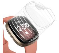 Tuocal 8 Pack Screen Protector Compatible with Fitbit Versa 4 Screen Protector/Fitbit Sense 2 / Fitbit Versa 3 / Fitbit Sense, Soft TPU Support Fingerprint Sensor Anti Bubble Scratch Resist Cover
