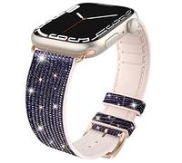 Tuocal Bling Straps Compatible with Apple Watch Strap 38mm 40mm 41mm 42mm(Series 10), Soft Glitter Silicone Sport Replacement Strap Women Men Bracelet for iWatch Series 10 9 8 7 6 5 4 3 2 1 SE