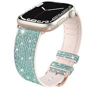 Tuocal Bling Straps Compatible with Apple Watch Strap 38mm 40mm 41mm 42mm(Series 10), Soft Glitter Silicone Sport Replacement Strap Women Men Bracelet for iWatch Series 10 9 8 7 6 5 4 3 2 1 SE