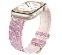 Tuocal Bling Straps Compatible with Apple Watch Strap 38mm 40mm 41mm 42mm(Series 10), Soft Glitter Silicone Sport Replacement Strap Women Men Bracelet for iWatch Series 10 9 8 7 6 5 4 3 2 1 SE