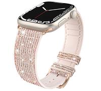 Tuocal Bling Straps Compatible with Apple Watch Strap 38mm 40mm 41mm 42mm(Series 10), Soft Glitter Silicone Sport Replacement Strap Women Men Bracelet for iWatch Series 10 9 8 7 6 5 4 3 2 1 SE