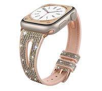 Tuocal Bling Straps Compatible with Apple Watch Strap 38mm 40mm 41mm Women Men, Slim Thin Soft Sport Replacement Strap With Hollow Design for iWatch Series 9 8 7 6 5 4 3 2 1 SE Sport Edition