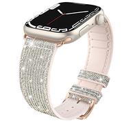 Tuocal Bling Straps Compatible with Apple Watch Strap 42mm(Series3/2/1) 44mm 45mm 46mm, Soft Glitter Silicone Sport Replacement Strap Women Men Bracelet for iWatch Series 10 9 8 7 6 5 4 3 2 1 SE