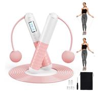 Tuocal Cordless Skipping Ropes for Adults, Ropeless Skipping Rope With Smart Digital Counter, Wireless Weighted Jump Rope with Extra Rope and Storage Bag for Fitness, Exercise, Boxing, Gym