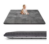 Tuocal Crawling Mat Baby 150×180 cm, 3 cm Thick Foam Play Mat, Ultra-Soft Support Plushy Feel Carpet for Children's Room, Easy-Care Crawling Blanket for Baby with Non-Slip Base, Dark Grey