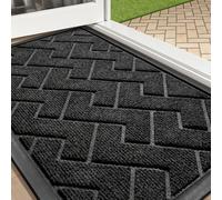 Tuocal Door Mat 43x75cm, Non Slip Heavy Duty Doormat, Dirt Trapper Moisture Door Mats for Outdoor Indoor, Easy Clean Natural Rubber Backed Grey Floor Mat for Entrance, Hallway, Front Door, Patio