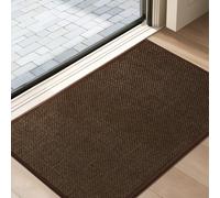Tuocal Door Mat 45 x 75 cm, Dirt Trapper Door Matts Indoor Non Slip Low Profile Door Mats Outdoor Washable Entrance Rug Easy To Clean Floor Mat for Entryway Patio Pets Muddy Shoes & Paws, Coffee