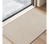 Tuocal Door Mat 60 x 90 cm, Dirt Trapper Door Matts Indoor Non Slip Low Profile Door Mats Outdoor Washable Entrance Rug Easy To Clean Floor Mat for Entryway Patio Pets Muddy Shoes & Paws, Khaki