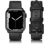 Tuocal Genuine Leather Strap Compatible with Apple Watch 42mm (Series 3/2/1) 44mm 45mm 46mm for Men Women, Vintage Leather Straps Compatible with Apple Watch Series 10 9 8 7 6 5 4 3 2 8 SE