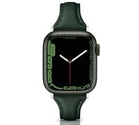 Tuocal Genuine Leather Strap Compatible with Apple Watch Straps 38mm 40mm 41mm, Slim Thin Soft Replacement Strap for Apple Watch iWatch Series 8 7 6 5 4 3 2 1 SE Sport Edition Women, Mountain