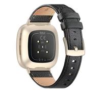 Tuocal Genuine Leather Strap Compatible with Fitbit Versa 4 / Versa 3 / Fitbit Sense for Women Men, Soft Breathable Genuine Leather Adjusted Replacement Strap Wristband for Fitbit Versa 4/3