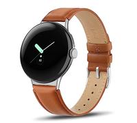 Tuocal Genuine Leather Strap Compatible with Google Pixel Watch 2, Soft Breathable Adjusted Replacement Wristband for Women & Men